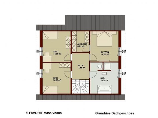 Massivhaus Noblesse 155 (inactive) von FAVORIT Massivhaus Schlüsselfertig ab 260810€,  Grundriss 1