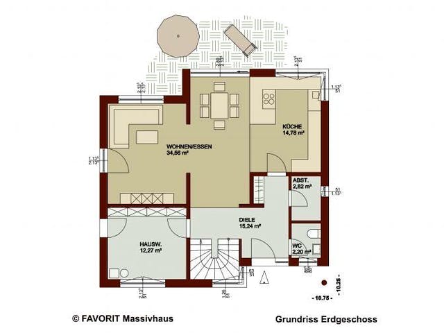 Massivhaus Noblesse 155 (inactive) von FAVORIT Massivhaus Schlüsselfertig ab 260810€,  Grundriss 2