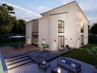 Massivhaus Pultdach Haus Birnbach 30-007 von Econ Das Haus, Außenansicht 1