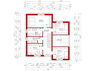 Massivhaus Pultdach Version 7 von Grundsteinhaus Schlüsselfertig ab 311300€, Stadtvilla Grundriss 3