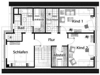 Massivhaus SASEL von Kagebau, Grundriss 1