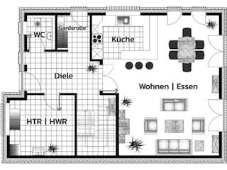 Massivhaus SASEL von Kagebau, Grundriss 2