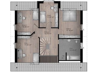 Massivhaus Satteldach Haus Heimborn 80-010 von Econ Das Haus, Grundriss 2