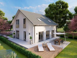 Massivhaus Satteldach Haus Mehlem 80-060 von Econ Das Haus, Außenansicht 1