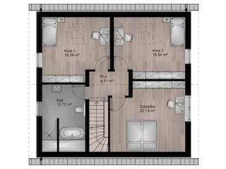 Massivhaus Satteldach Haus Mehlem 80-060 von Econ Das Haus, Grundriss 1