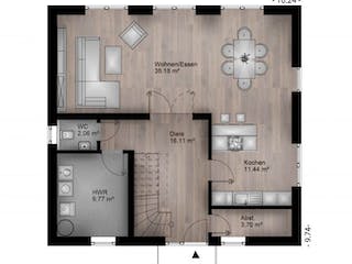 Massivhaus Satteldach Haus Mehlem 80-060 von Econ Das Haus, Grundriss 2