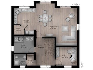 Massivhaus Satteldach Haus Niederbieber 90-068 von Econ Das Haus, Grundriss 1