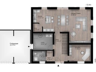 Massivhaus Satteldach Haus Troisdorf 80-061 von Econ Das Haus,  Grundriss 1