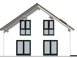 Massivhaus Satteldachhaus Version 142 von Grundsteinhaus Schlüsselfertig ab 221600€,  Außenansicht 4