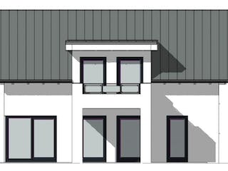 Massivhaus Satteldachhaus Version 344 von Grundsteinhaus Schlüsselfertig ab 197100€,  Außenansicht 2