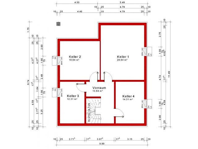 Massivhaus Satteldachhaus Version 84 von Grundsteinhaus Schlüsselfertig ab 258700€,  Grundriss 3