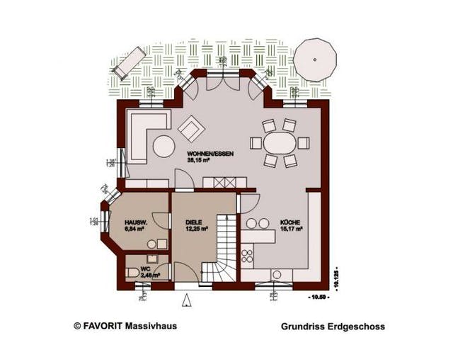 Massivhaus Select 145 (inactive) von FAVORIT Massivhaus Schlüsselfertig ab 261790€,  Grundriss 2