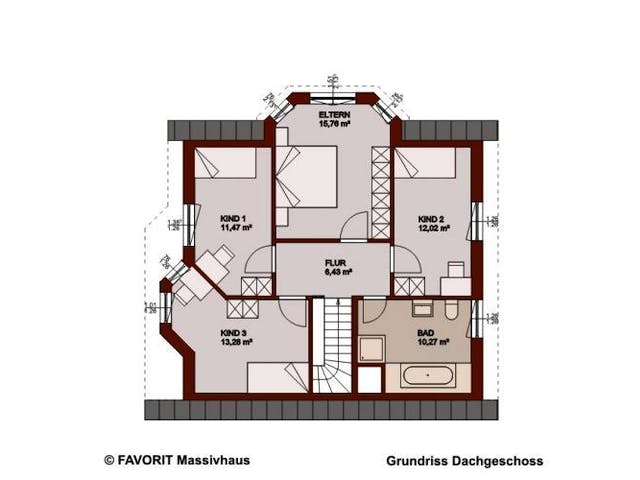 Massivhaus Select 145 (inactive) von FAVORIT Massivhaus Schlüsselfertig ab 261790€,  Grundriss 1