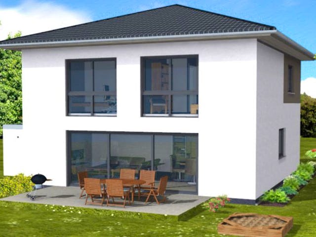 Massivhaus SL Stadtvilla 115 von SL Bau, Stadtvilla Außenansicht 1 Massivhaus SL Stadtvilla 115 von SL Bau, Stadtvilla Außenansicht 1