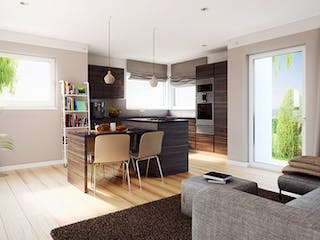 Fertighaus SOLUTION 183 V5 von Living Fertighaus Schlüsselfertig ab 477930€, Satteldach-Klassiker Innenansicht 1