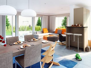 Fertighaus SOLUTION 183 V5 von Living Fertighaus Schlüsselfertig ab 477930€, Satteldach-Klassiker Innenansicht 2