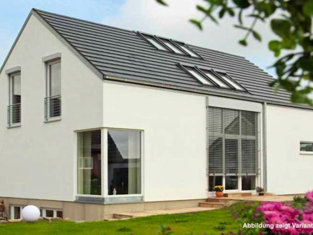 Massivhaus Stadthaus Hannover von Elmbau, Stadtvilla Außenansicht 1