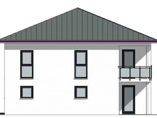 Massivhaus Stadthaus Version 11 von Grundsteinhaus Schlüsselfertig ab 323900€, Stadtvilla Außenansicht 3