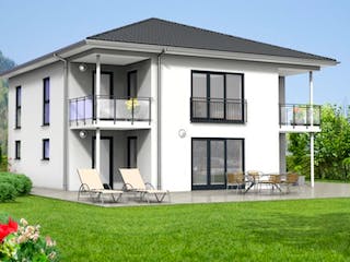 Massivhaus Stadthaus Version 11 von Grundsteinhaus Schlüsselfertig ab 323900€, Stadtvilla Außenansicht 1