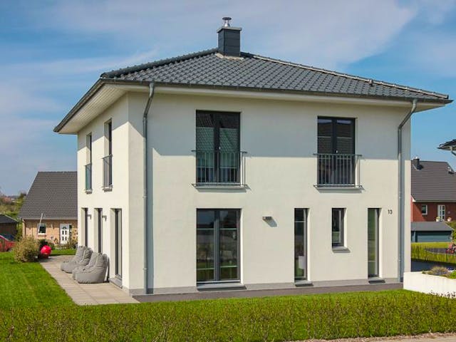 Massivhaus Stadtvilla 150 von ECO System HAUS Schlüsselfertig ab 324500€, Stadtvilla Außenansicht 1 Massivhaus Stadtvilla 150 von ECO System HAUS Schlüsselfertig ab 324500€, Stadtvilla Außenansicht 1