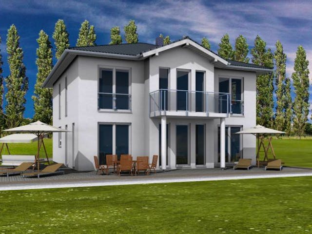 Massivhaus Stadtvilla Bad Soden von Immobilien Atelier Klaus Reuter, Stadtvilla Außenansicht 1