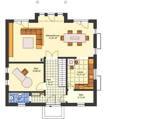 Massivhaus Stadtvilla Bad Soden von Immobilien Atelier Klaus Reuter, Stadtvilla Grundriss 1