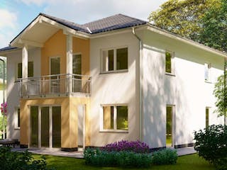 Massivhaus Stadtvilla BERLIN von Aktuell Bau, Stadtvilla Außenansicht 2