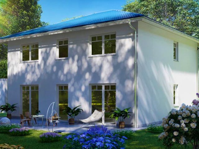 Massivhaus Stadtvilla CORDOBA von Aktuell Bau, Stadtvilla Außenansicht 1