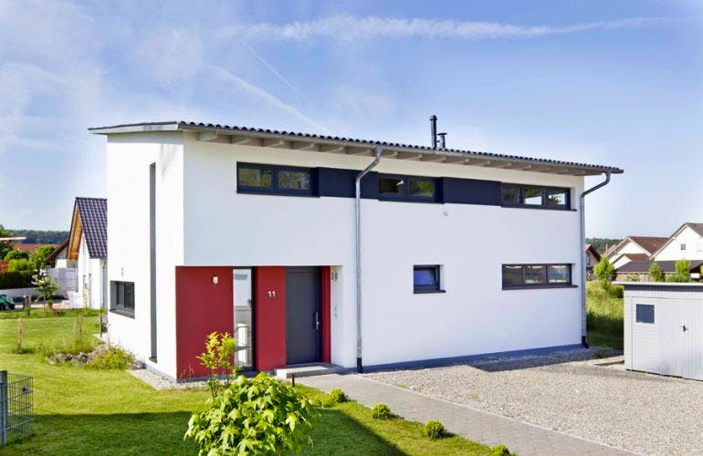 Massivhaus Stadtvilla Fendt von Zaunmüller Massivhaus, Stadtvilla Außenansicht 2