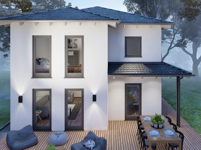 Massivhaus Stadtvilla Filsen 40-017 von Econ Das Haus, Stadtvilla Außenansicht 1 Massivhaus Stadtvilla Filsen 40-017 von Econ Das Haus, Stadtvilla Außenansicht 1