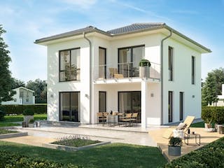 Massivhaus STADTVILLA FINO von Kern-Haus Chemnitz Schlüsselfertig ab 328900€, Stadtvilla Außenansicht 3