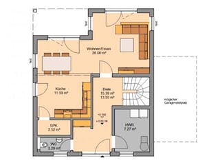 Massivhaus STADTVILLA FINO von Kern-Haus Chemnitz Schlüsselfertig ab 328900€, Stadtvilla Grundriss 2