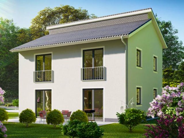 Massivhaus Stadtvilla GRUNEWALD von Aktuell Bau, Stadtvilla Außenansicht 1