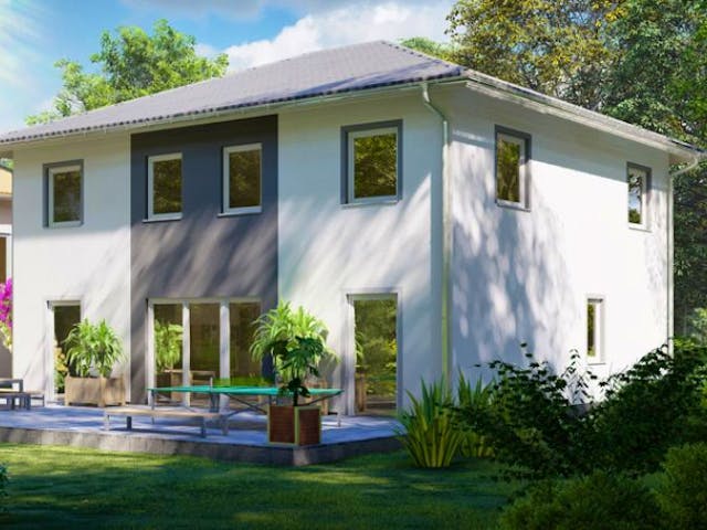 Massivhaus Stadtvilla GRÜNHEIDE von Aktuell Bau, Stadtvilla Außenansicht 1 Massivhaus Stadtvilla GRÜNHEIDE von Aktuell Bau, Stadtvilla Außenansicht 1