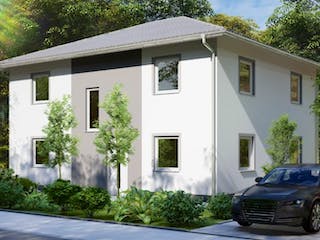 Massivhaus Stadtvilla GRÜNHEIDE von Aktuell Bau, Stadtvilla Außenansicht 2