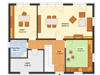 Massivhaus Stadtvilla GRÜNHEIDE von Aktuell Bau, Stadtvilla Grundriss 1