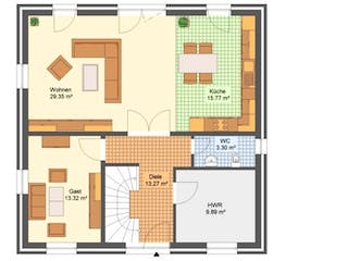Massivhaus Stadtvilla HAMBURG von Aktuell Bau, Stadtvilla Grundriss 1