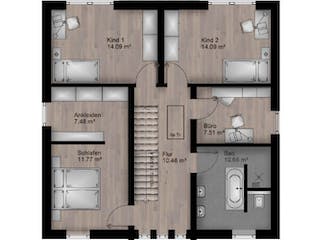 Massivhaus Stadtvilla Meckenheim 40-032 von Econ Das Haus, Grundriss 2