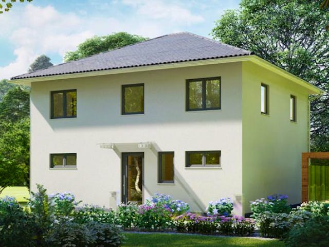 Massivhaus Stadtvilla MÜGGELSEE von Aktuell Bau, Stadtvilla Außenansicht 1
