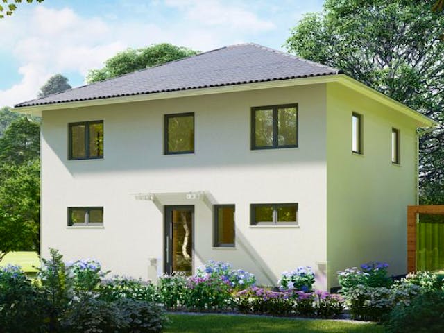 Massivhaus Stadtvilla MÜGGELSEE von Aktuell Bau, Stadtvilla Außenansicht 1
