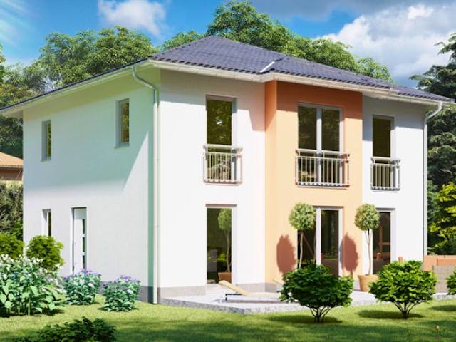 Massivhaus Stadtvilla OSCHATZ von Aktuell Bau, Stadtvilla Außenansicht 1