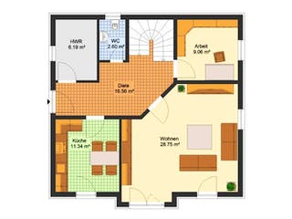 Massivhaus Stadtvilla OSCHATZ von Aktuell Bau, Stadtvilla Grundriss 1