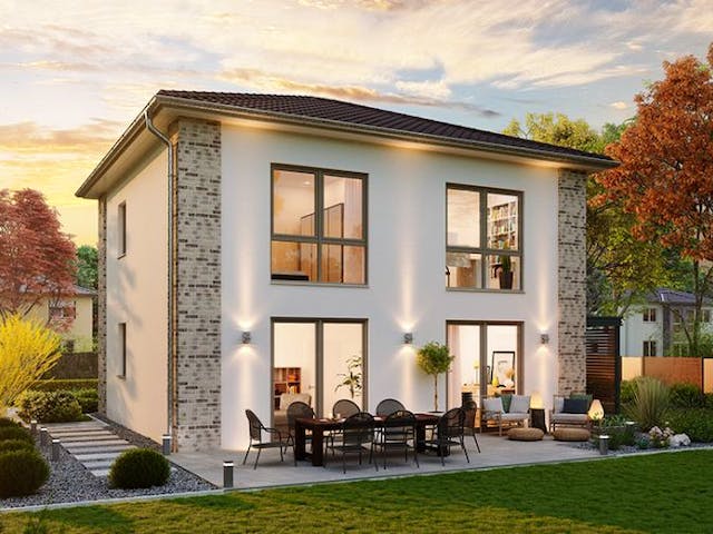 Massivhaus Stadtvilla Potsdam von HELMA MASSIVHAUS Schlüsselfertig ab 309050€, Stadtvilla Außenansicht 1
