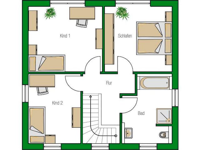 Massivhaus Stadtvilla Potsdam von HELMA MASSIVHAUS Schlüsselfertig ab 309050€, Stadtvilla Grundriss 1