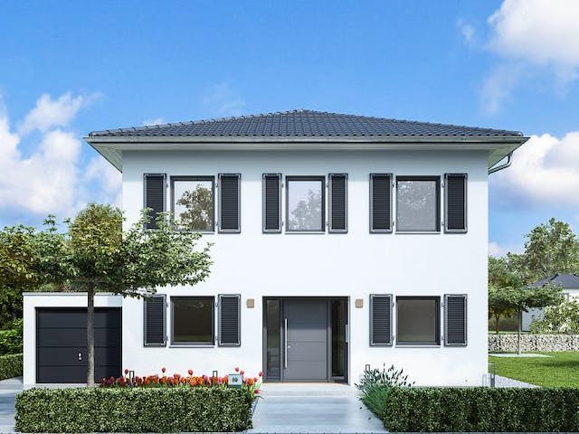 Massivhaus STADTVILLA PURA von Kern-Haus Chemnitz Schlüsselfertig ab 326900€, Stadtvilla Außenansicht 2
