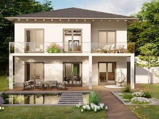 Massivhaus Stadtvilla Rottbitze 40-031 von Econ Das Haus,  Außenansicht 1