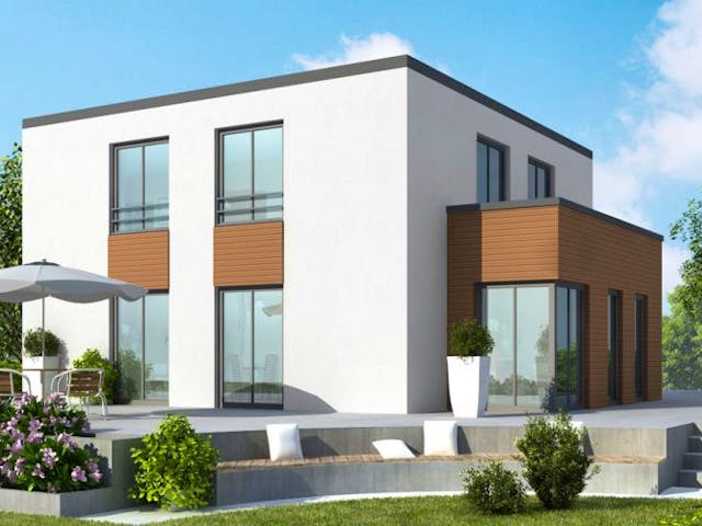 Massivhaus Stadtvilla SV125 Variante T von Baudirekt, Stadtvilla Außenansicht 1 Massivhaus Stadtvilla SV125 Variante T von Baudirekt, Stadtvilla Außenansicht 1