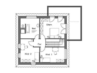 Massivhaus Stadtvilla SV140 Variante M von Baudirekt, Stadtvilla Grundriss 1