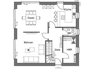 Massivhaus Stadtvilla SV155 Variante M von Baudirekt, Stadtvilla Grundriss 1