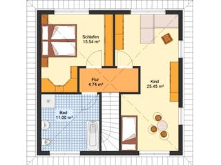 Massivhaus Stadtvilla TELTOW von Aktuell Bau, Stadtvilla Grundriss 1